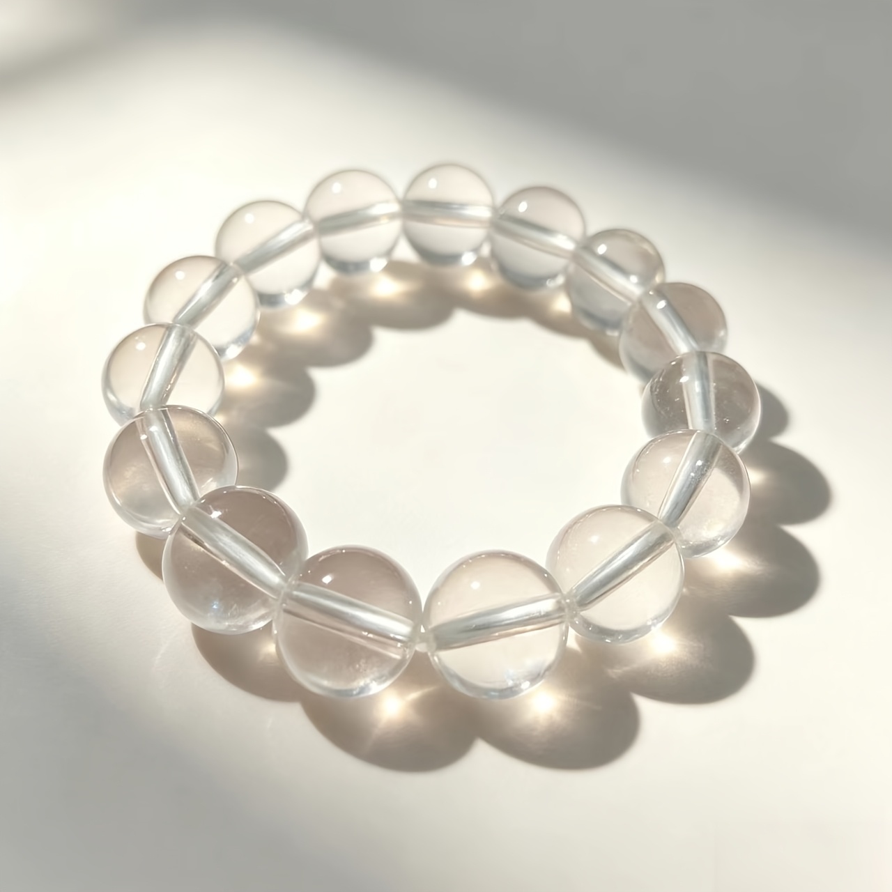 Natural High Translucency Crystal Bead Bracelet, Unisex Design